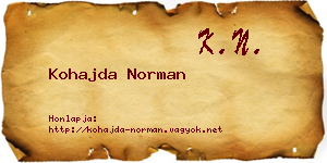 Kohajda Norman névjegykártya